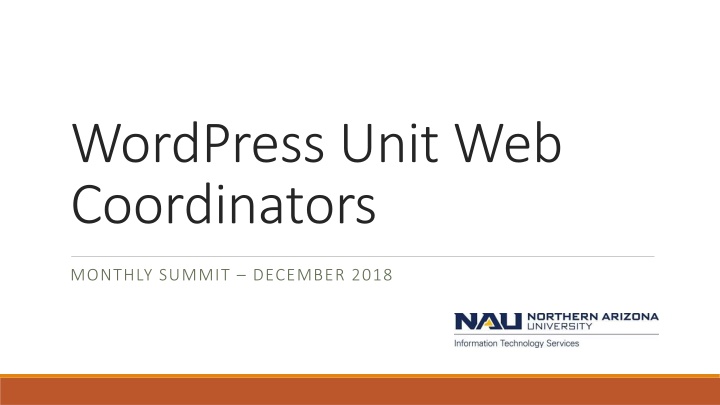 wordpress unit web coordinators n.w