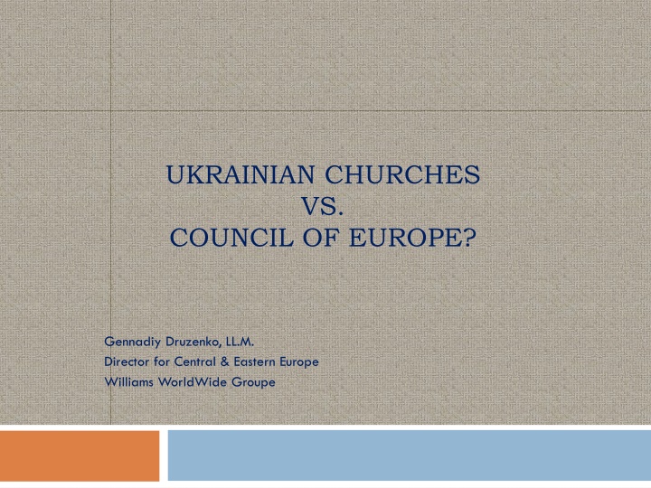ukrainian churches vs council of europe n.w