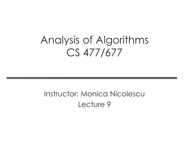 analysis of algorithms cs 477 677 n.w