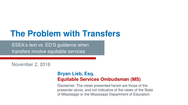the problem with transfers n.w