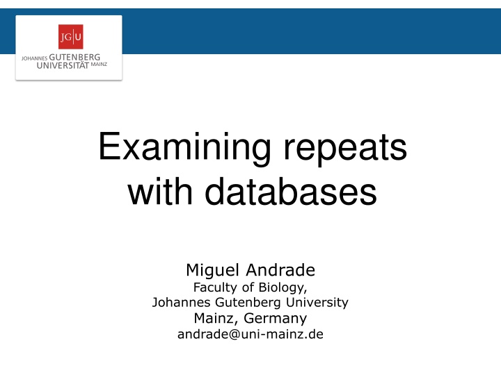 examining repeats with databases n.w