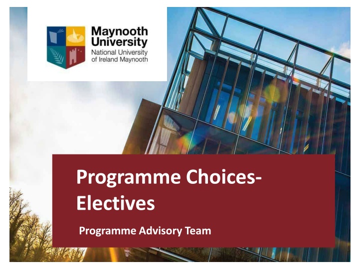 programme choices electives n.w