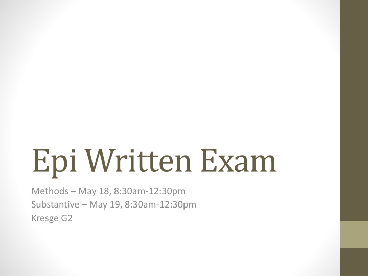 epiwritten exam n.w
