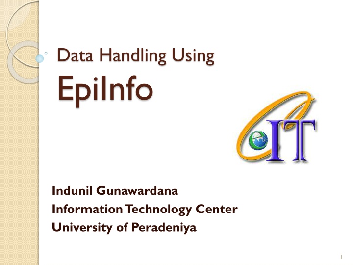 data handling using epiinfo n.w