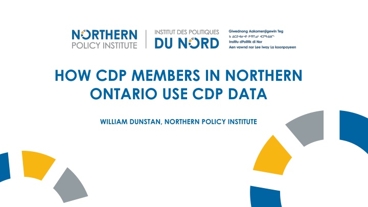 how cdp members in northern ontario use cdp data n.w