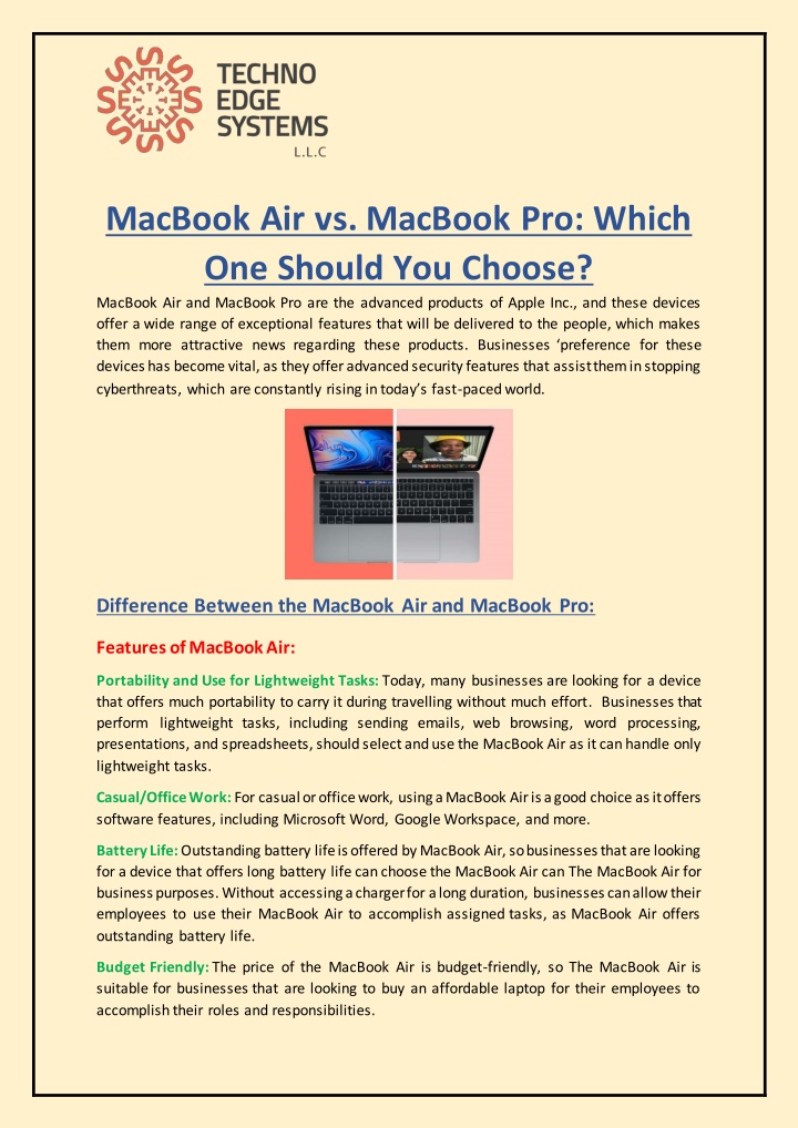 macbook air vs macbook pro which one should n.w