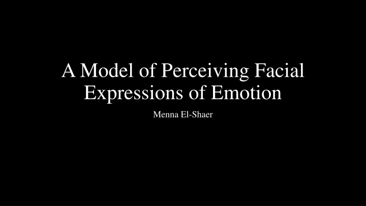 a model of perceiving facial expressions n.w