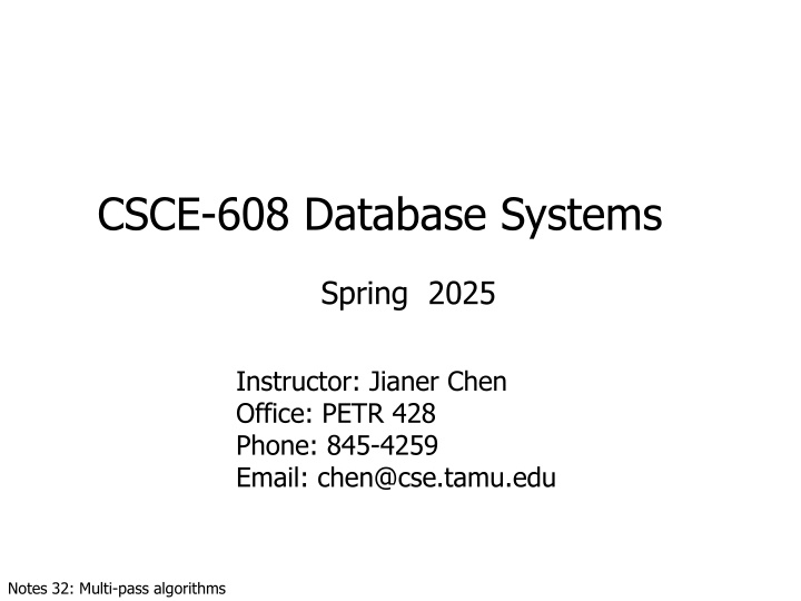 csce 608 database systems n.w