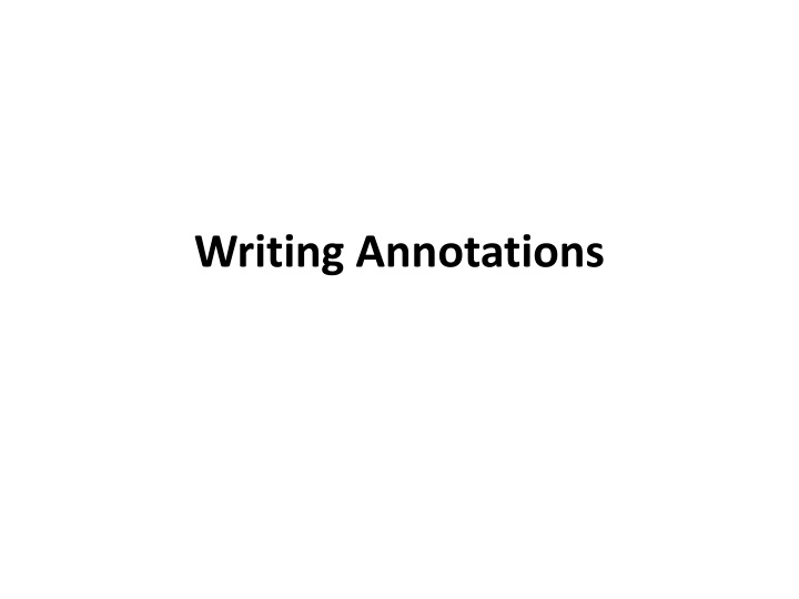 writing annotations n.w