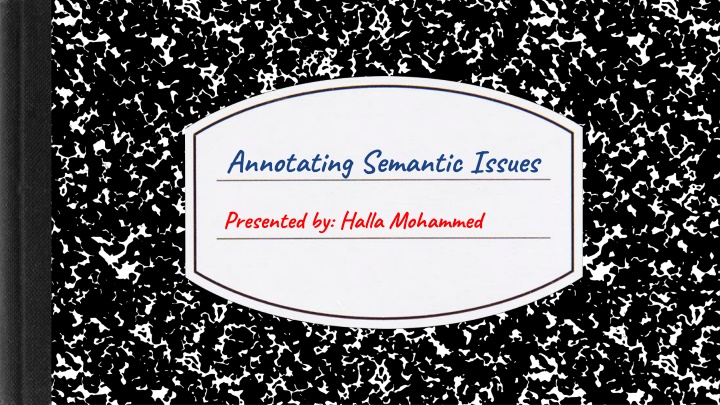 annotating semantic issues n.w