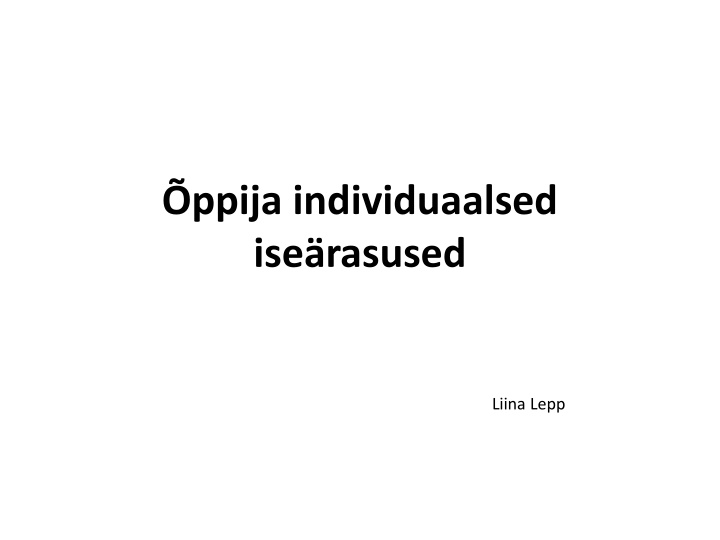 ppija individuaalsed ise rasused n.w