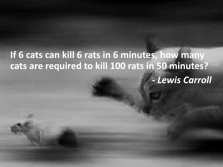 if 6 cats can kill 6 rats in 6 minutes how many n.w