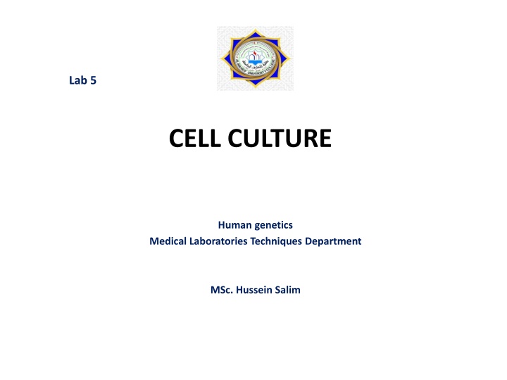 Introduction to Animal Cell Culture Techniques