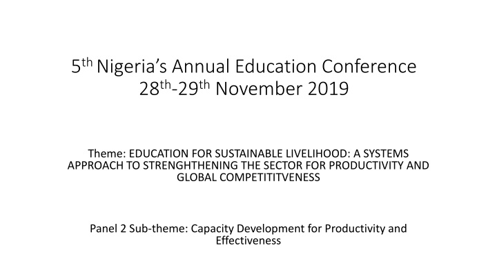 5 th nigeria s annual education conference n.w