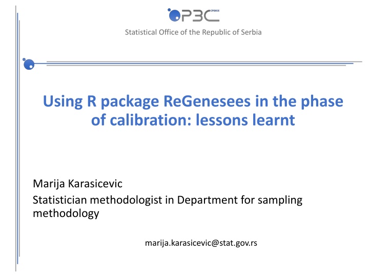 Statistical Office of Serbia: Calibration Lessons and Techniques