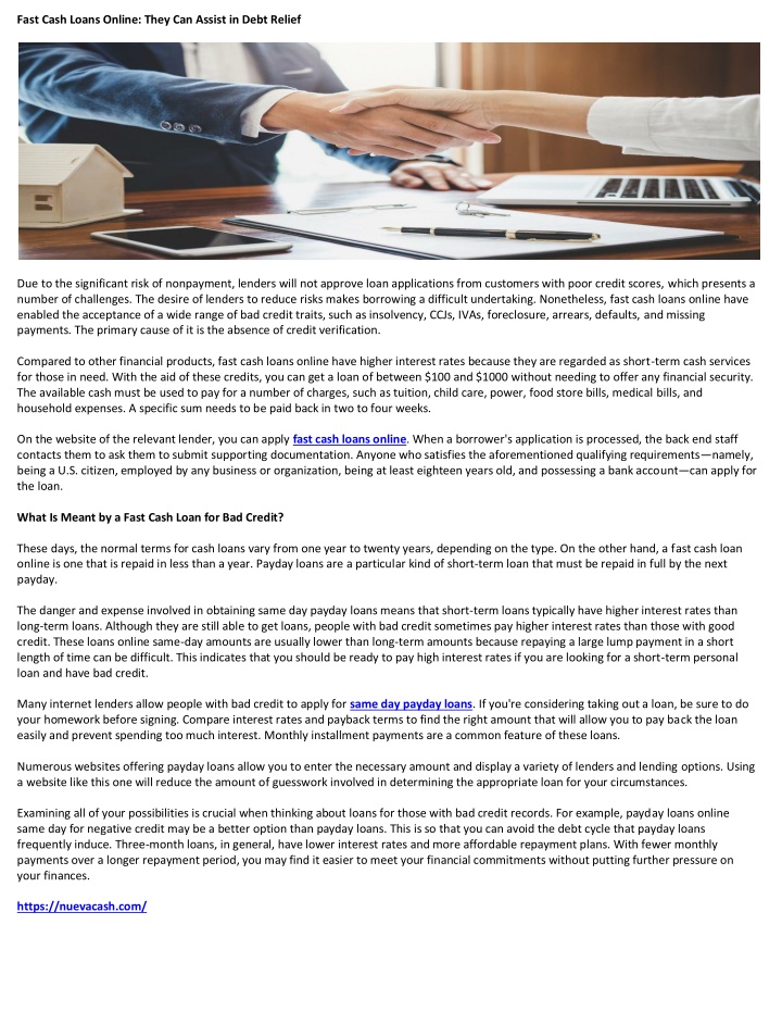 fast cash loans online they can assist in debt n.w