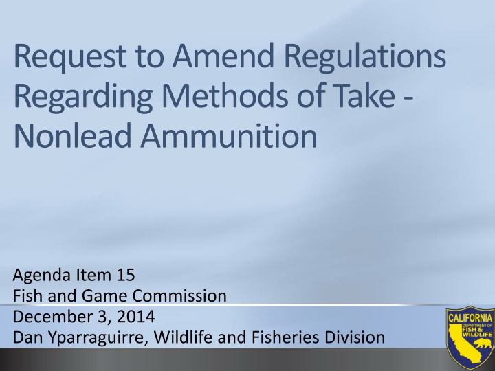 request to amend regulations regarding methods n.w
