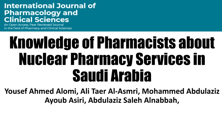 knowledge of pharmacists about nuclear pharmacy n.w