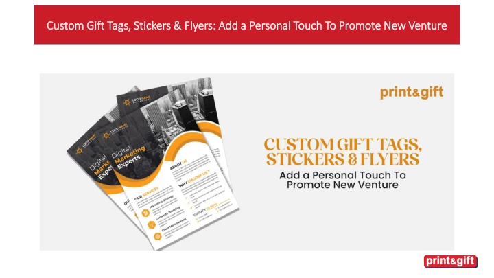 Custom Gift Tags, Stickers & Flyers Add a Personal Touch To Promote New Venture