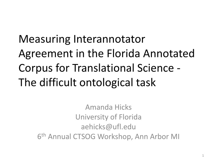 measuring interannotator agreement in the florida n.w
