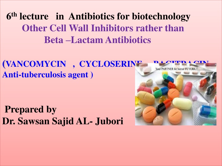 6 th lecture in antibiotics for biotechnology n.w