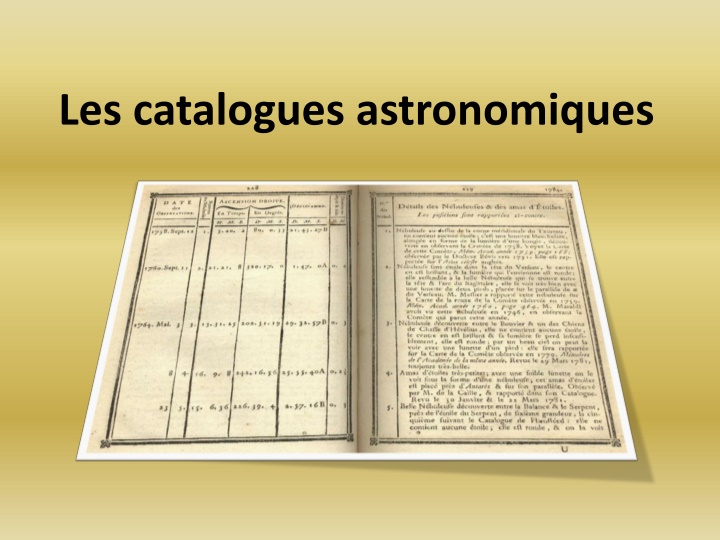 Les Catalogues Astronomiques - Anciens et Modernes