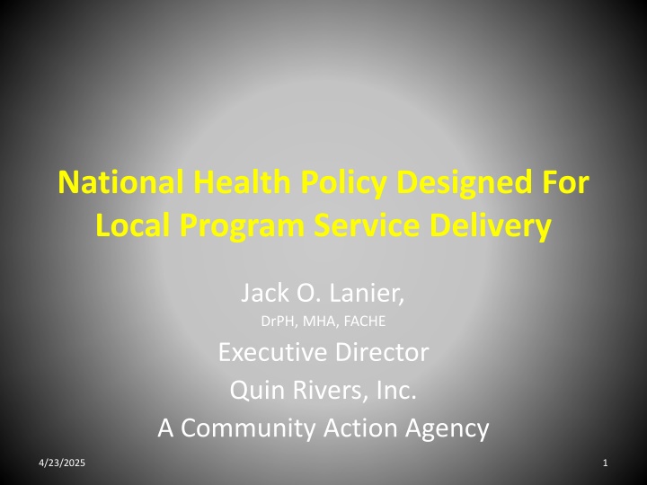 national health policy designed for local program n.w