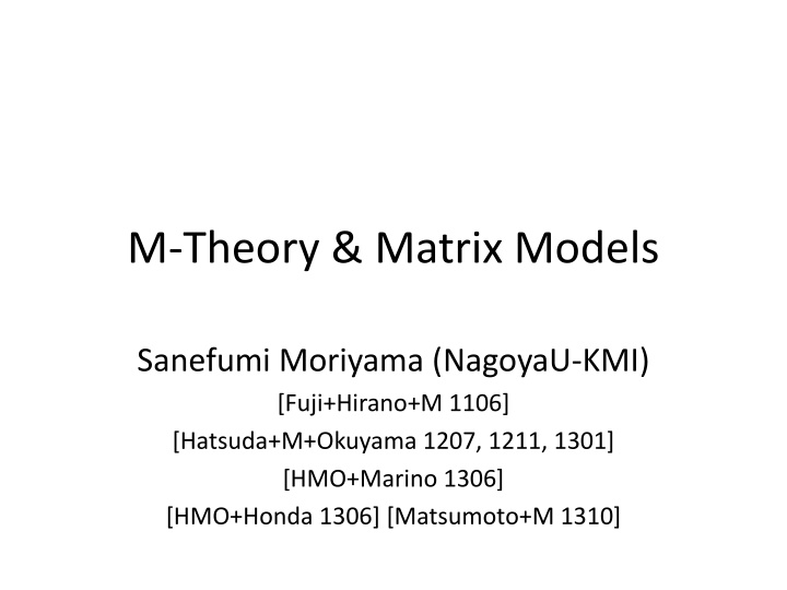 m theory matrix models n.w