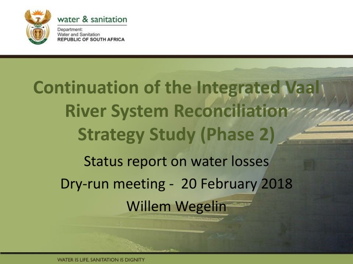 continuation of the integrated vaal river system n.w