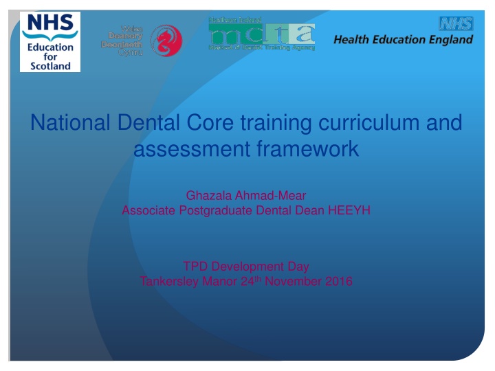national dental core training curriculum n.w