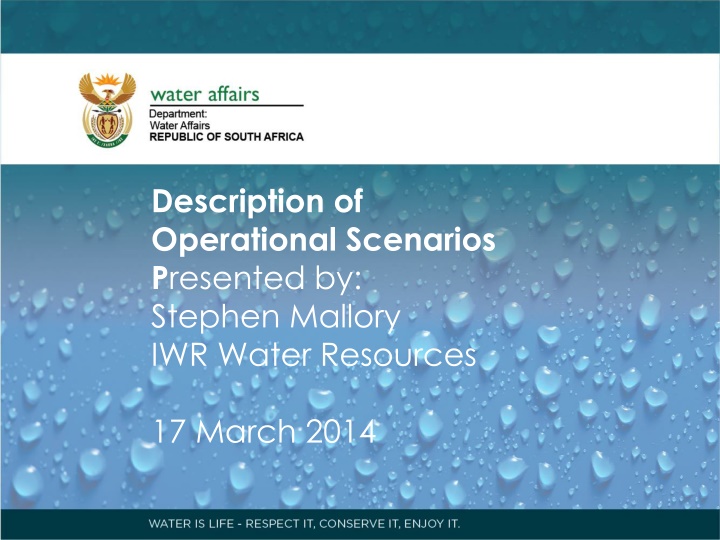 description of operational scenarios p resented n.w