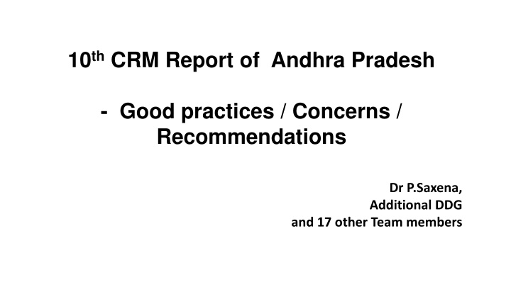 10 th crm report of andhra pradesh n.w
