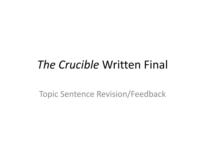 the crucible written final n.w