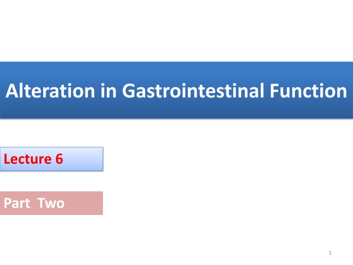 alteration in gastrointestinal function n.w