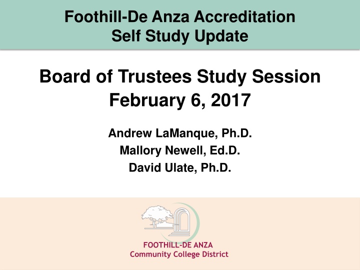 foothill de anza accreditation self study update n.w