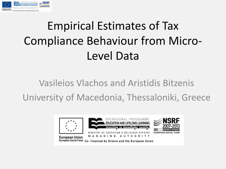 empirical estimates of tax compliance behaviour n.w