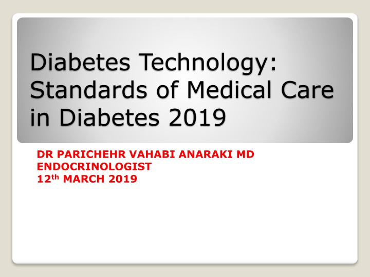 diabetes technology standards of medical care n.w