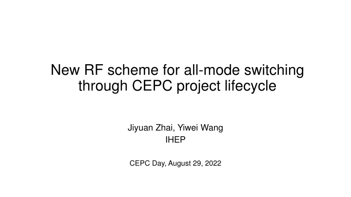 new rf scheme for all mode switching through cepc n.w