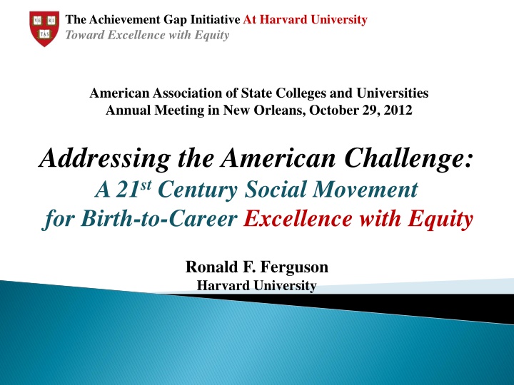 the achievement gap initiative at harvard n.w