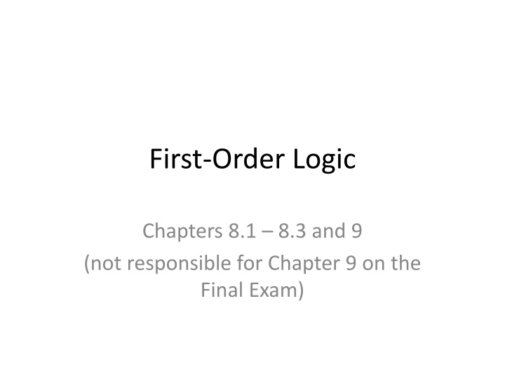 first order logic n.w