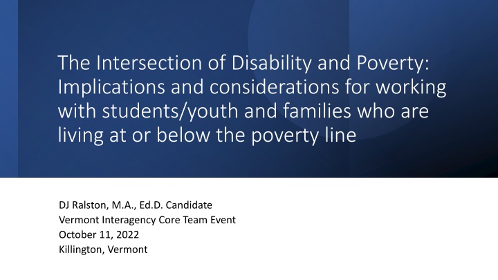 the intersection of disability and poverty n.w
