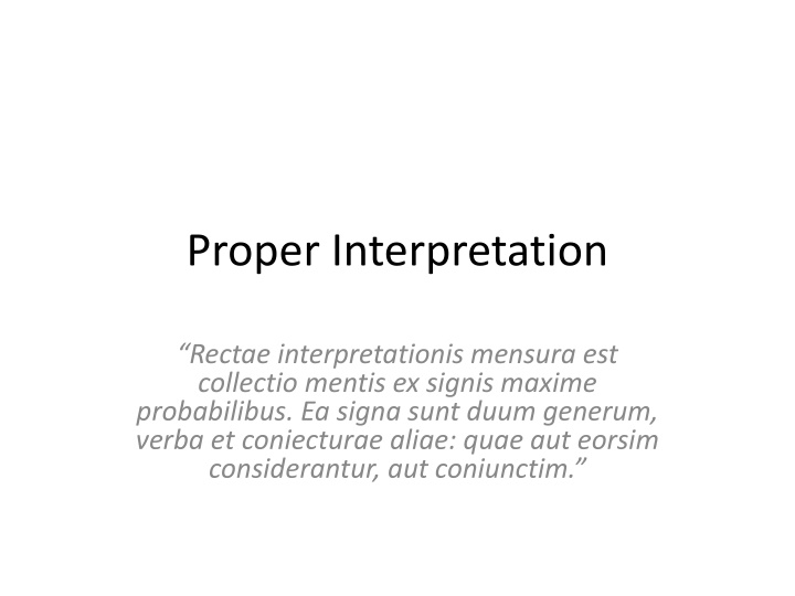proper interpretation n.w