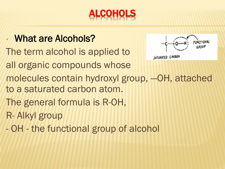 alcohols alcohols n.w