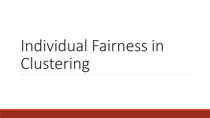 individual fairness in clustering n.w