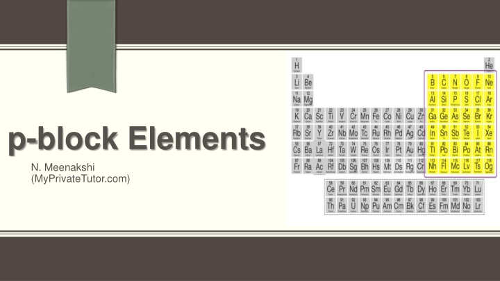 p-Block Elements and Their Characteristics