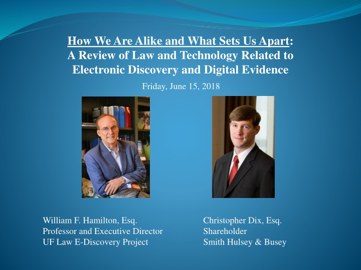 Review of Law and Technology Related to Electronic Discovery and Digital Evidence