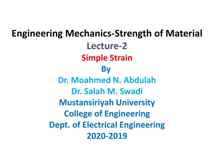 engineering mechanics strength of material n.w