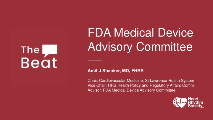 fda medical device advisory committee n.w