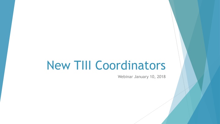 new tiii coordinators n.w