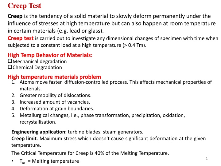 creep test n.w